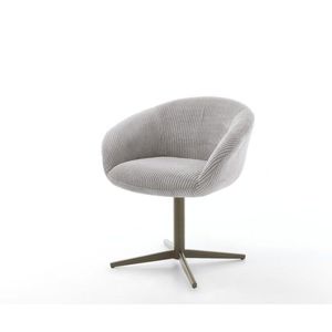 Jedálenská stolička Vinka-Flex s podrúčkami manšestrová strieborná vyobraziť