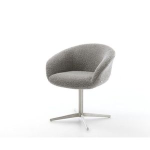 Jedálenská stolička Vinka-Flex s podrúčkami bouclé striebornošedá vyobraziť