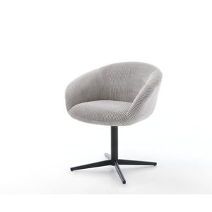 Vinka-Flex jedálenská stolička s podrúčkami manšestrová strieborná vyobraziť