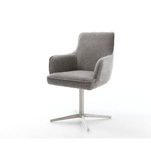 Jedálenská stolička Heira-Flex s podrúčkami z buklé striebornošedá vyobraziť