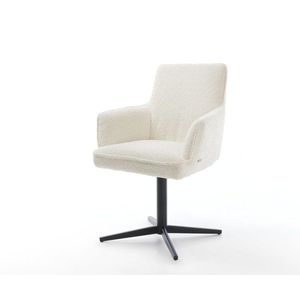 Jedálenská stolička Heira-Flex s podrúčkami z bouclé biely podstavec vyobraziť