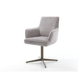 Heira-Flex jedálenská stolička s podrúčkami manšestrová strieborná vyobraziť