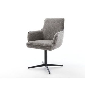 Jedálenská stolička Heira-Flex s podrúčkami z buklé strieborno-sivá vyobraziť