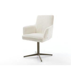 Jedálenská stolička Heira-Flex s podrúčkami z buklé biela titánová vyobraziť