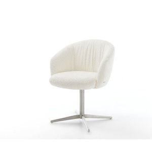 Jedálenská stolička Caja-Flex s podrúčkami bouclé biela podnož vyobraziť