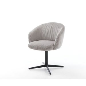 Jedálenská stolička Caja-Flex s podrúčkami manšestrová strieborná sivá vyobraziť