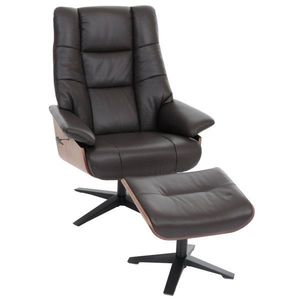 Otočné kreslo s podnožkou N57 pravá koža vyobraziť