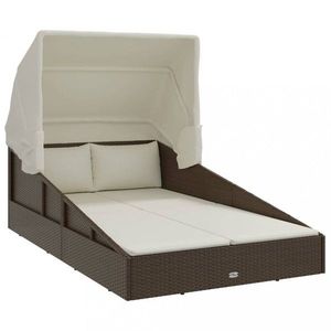 Dvojité záhradné lehátko so strieškou Dekorhome vyobraziť