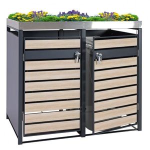 Dvojitý prístrešok na smetiaku J81 so záhonom vyobraziť