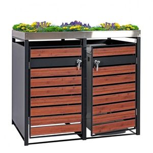 Dvojitý prístrešok na smetiaku J81 so záhonom vyobraziť