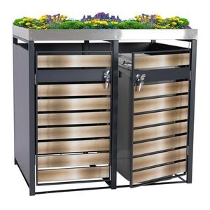 Dvojitý prístrešok na smetiaku J81 so záhonom vyobraziť