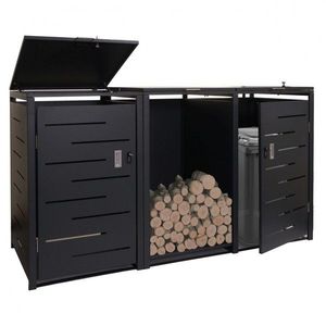 Dvojitý prístrešok na smetiaku a drevo E83 vyobraziť