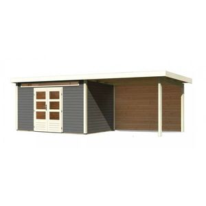 Drevený záhradný domček KANDERN 7 s prístavkom 320 Lanitplast vyobraziť