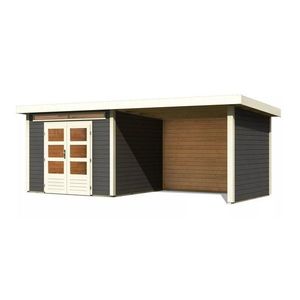 Drevený záhradný domček KANDERN 6 s prístavkom 320 Lanitplast vyobraziť