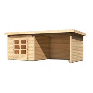 Drevený záhradný domček KANDERN 6 s prístavkom 320 Lanitplast vyobraziť