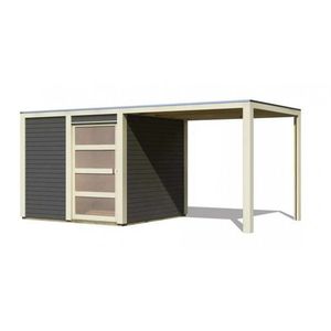 Drevený záhradný domček QUBIC 1 s prístavkom 240 Lanitplast vyobraziť