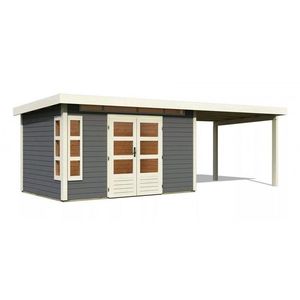 Drevený záhradný domček KASTORF 7 s prístavkom 320 Lanitplast vyobraziť