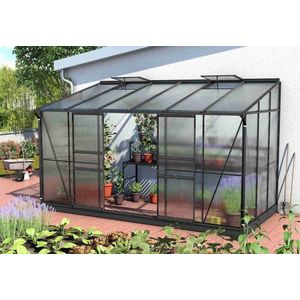 Skleník k stene IDA 7800 polykarbonát čierny Dekorhome vyobraziť