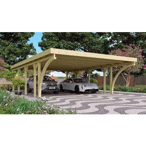 Drevený dvojitý prístrešok / carport CLASSIC 3C Lanitplast vyobraziť