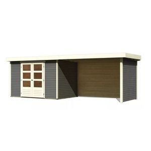 Drevený záhradný domček ASKOLA 4 s prístavkom 280 Lanitplast vyobraziť