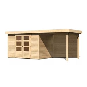 Drevený záhradný domček ASKOLA 4 s prístavkom 240 Lanitplast vyobraziť