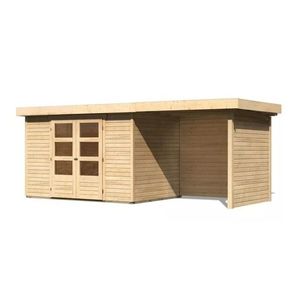 Drevený záhradný domček ASKOLA 4 s prístavkom 240 Lanitplast vyobraziť