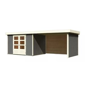 Drevený záhradný domček ASKOLA 5 s prístavkom 280 Lanitplast vyobraziť