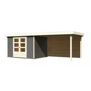 Drevený záhradný domček ASKOLA 5 s prístavkom 280 Lanitplast vyobraziť