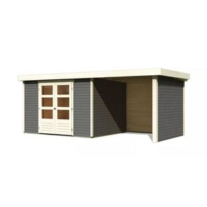 Drevený záhradný domček ASKOLA 5 s prístavkom 240 Lanitplast vyobraziť