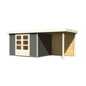 Drevený záhradný domček ASKOLA 5 s prístavkom 240 Lanitplast vyobraziť