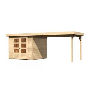 Drevený záhradný domček ASKOLA 3, 5 s prístavkom 280 Lanitplast vyobraziť