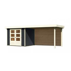 Drevený záhradný domček ASKOLA 3 s prístavkom 280 Lanitplast vyobraziť