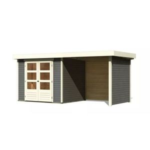 Drevený záhradný domček ASKOLA 3 s prístavkom 240 Lanitplast vyobraziť