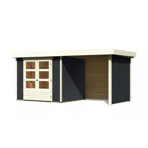 Drevený záhradný domček ASKOLA 3 s prístavkom 240 Lanitplast vyobraziť