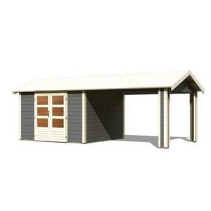 Drevený záhradný domček THERES 7 s prístavkom Lanitplast vyobraziť