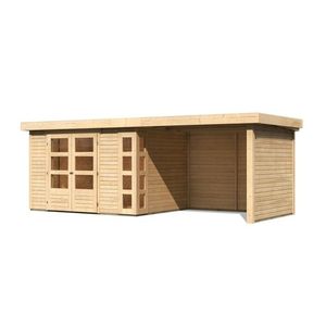 Drevený záhradný domček KERKO 5 s prístavkom 280 Lanitplast vyobraziť