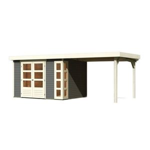 Drevený záhradný domček KERKO 5 s prístavkom 280 Lanitplast vyobraziť