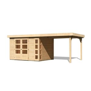 Drevený záhradný domček KERKO 5 s prístavkom 280 Lanitplast vyobraziť