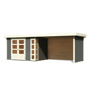 Drevený záhradný domček KERKO 4 s prístavkom 280 Lanitplast vyobraziť