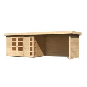 Drevený záhradný domček KERKO 4 s prístavkom 280 Lanitplast vyobraziť