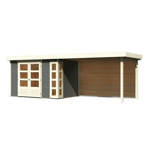 Drevený záhradný domček KERKO 4 s prístavkom 280 Lanitplast vyobraziť