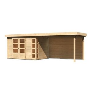 Drevený záhradný domček KERKO 4 s prístavkom 280 Lanitplast vyobraziť