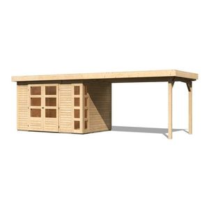 Drevený záhradný domček KERKO 4 s prístavkom 280 Lanitplast vyobraziť