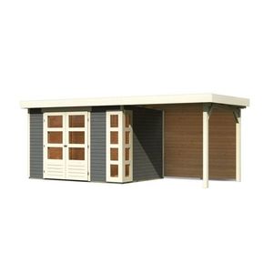 Drevený záhradný domček KERKO 4 s prístavkom 240 Lanitplast vyobraziť