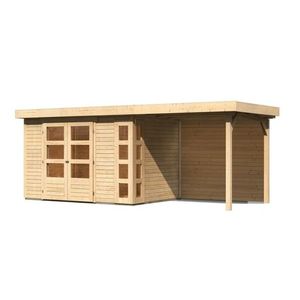 Drevený záhradný domček KERKO 4 s prístavkom 240 Lanitplast vyobraziť