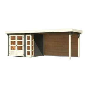 Drevený záhradný domček KERKO 3 s prístavkom 280 Lanitplast vyobraziť