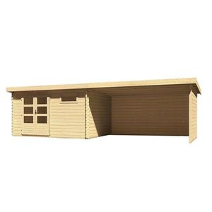 Drevený záhradný domček BASTRUP 8 s prístavkom Lanitplast vyobraziť