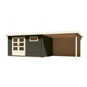 Drevený záhradný domček BASTRUP 8 s prístavkom Lanitplast vyobraziť
