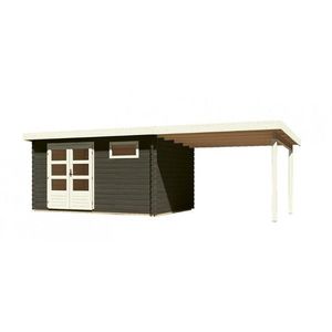 Drevený záhradný domček BASTRUP 8 s prístavkom Lanitplast vyobraziť