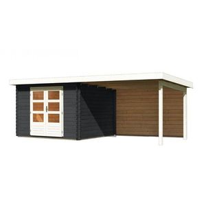 Drevený záhradný domček BASTRUP 5 s prístavkom Lanitplast vyobraziť